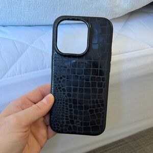 Black Crocodile Pattern Phone Case